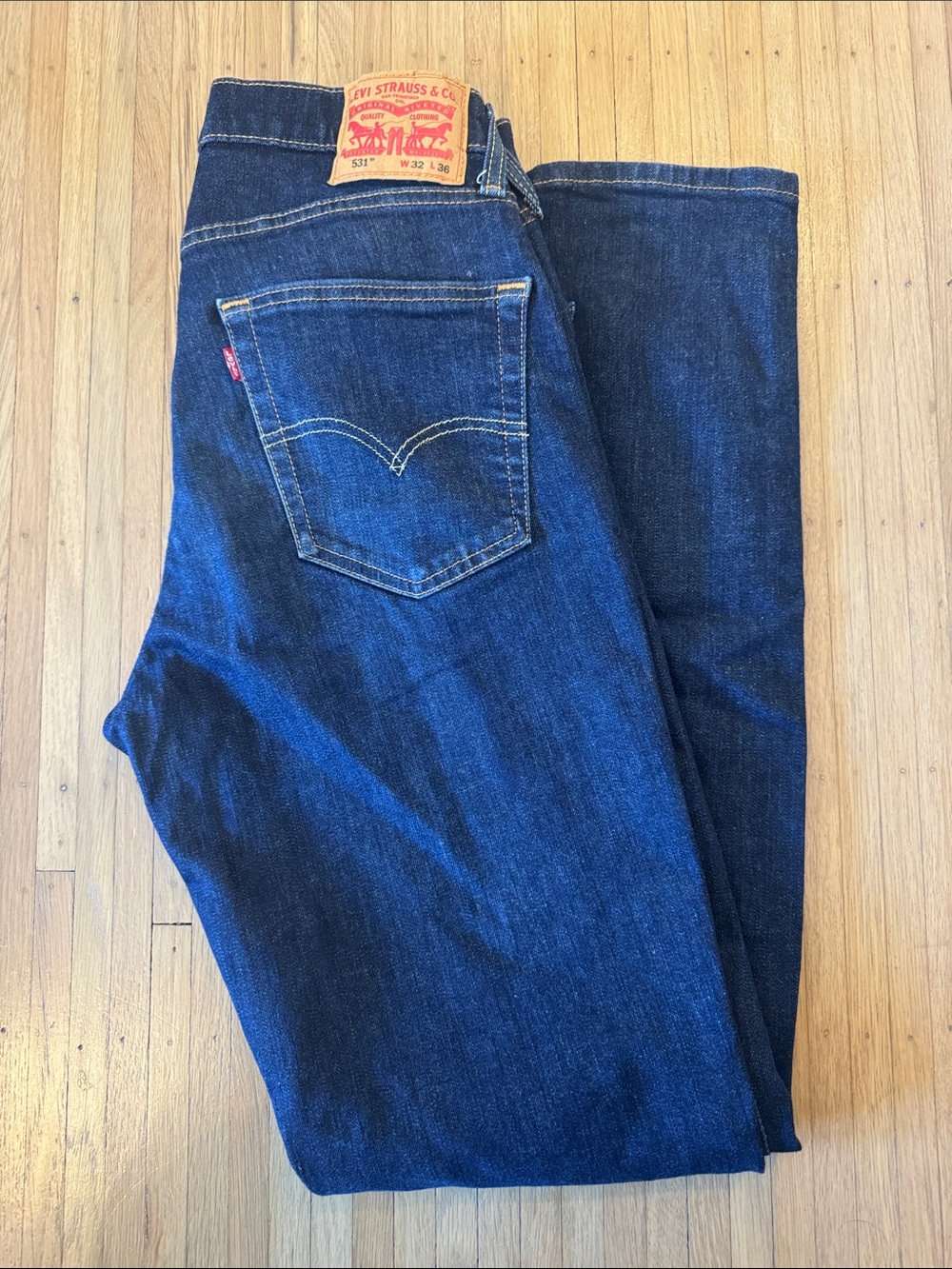 Levi's Men’s Dark Indigo 531 Athletic Jeans — 32 x 36